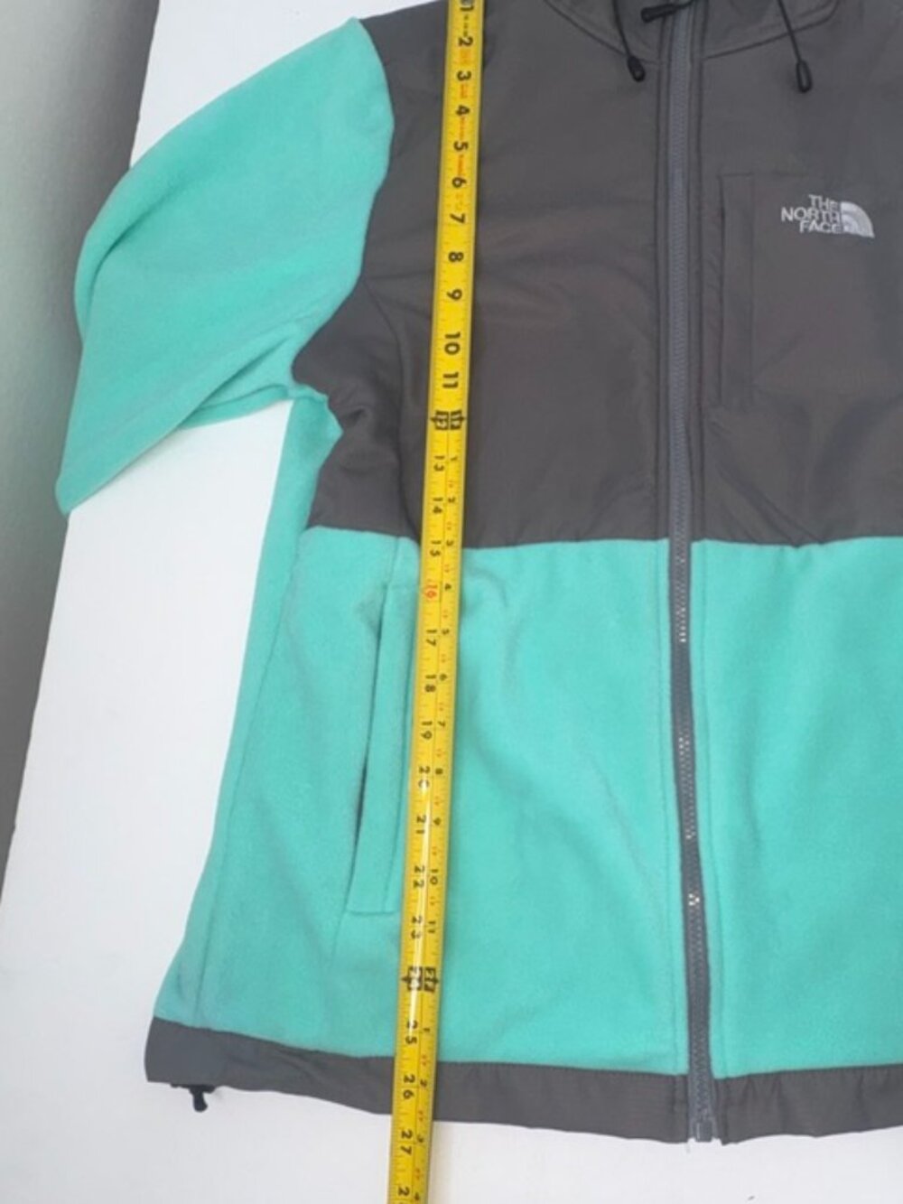 LIKE NEW The North Face Full-Zip Hooded Denali Fleece Polartek Teal Aqua XXL - Picture 9 of 11